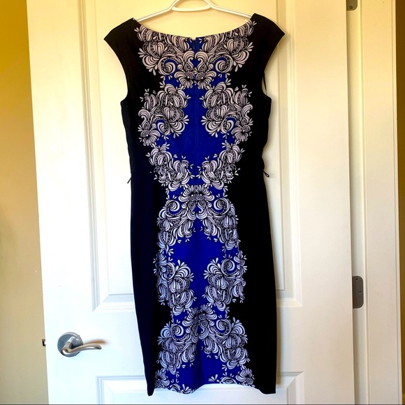 Print cap sleeve knee length dress size 2 - Picture 3 of 3